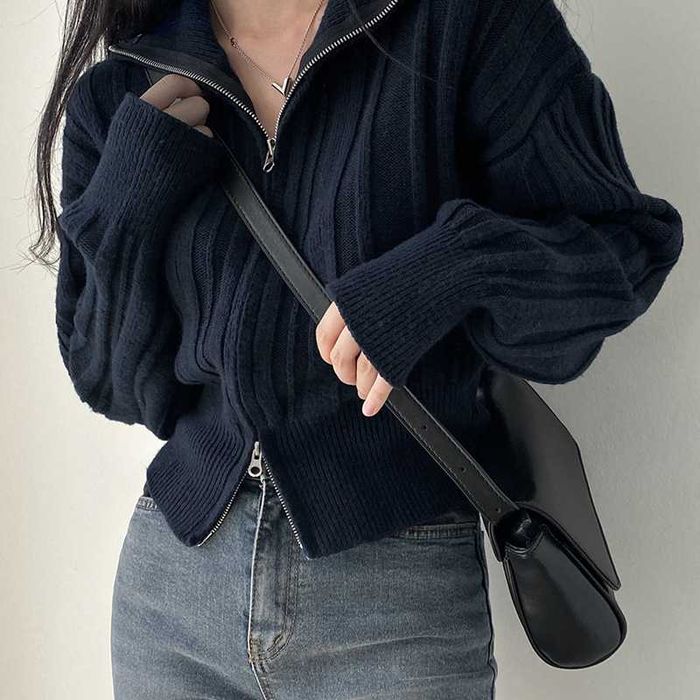 Кофта на молнии синяя в школу / университет