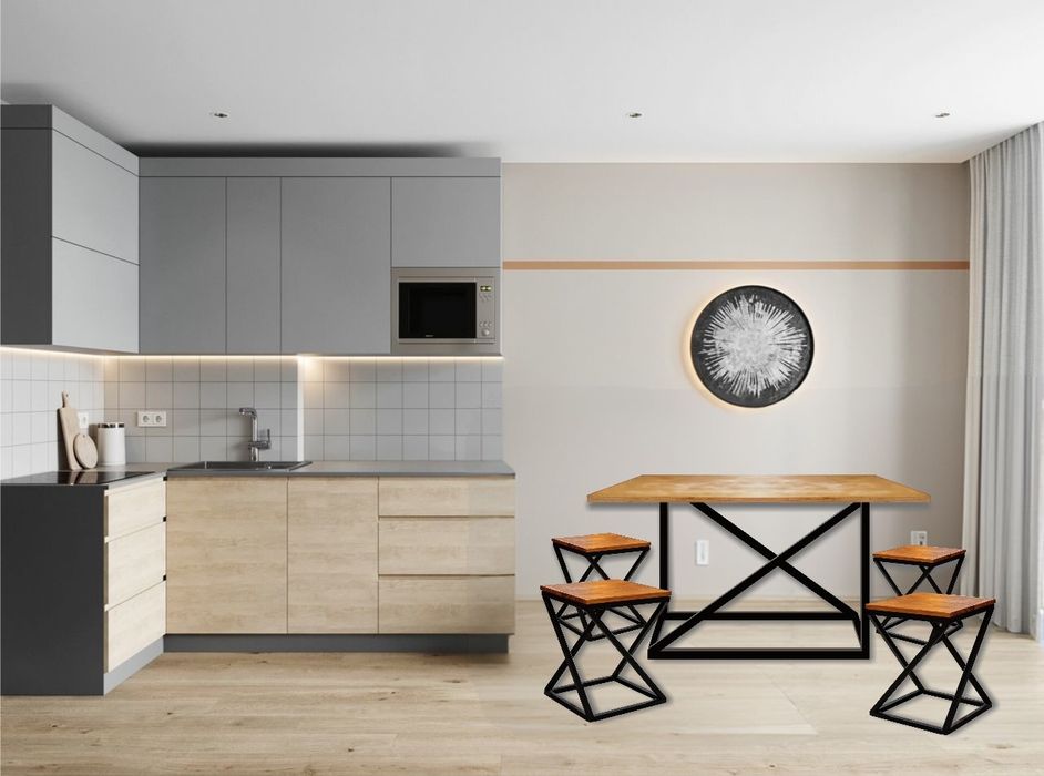 Набор стол и 4 стула , лофт