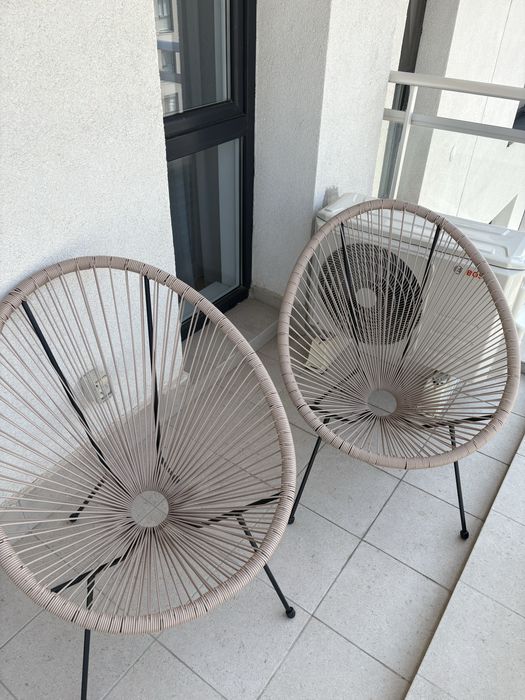 Set 2 scaune Jysk crem negru , scaun balcon terasa scaune exterior