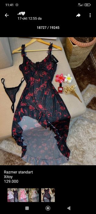 Ayollarni tungi kiyimlari Pinuar