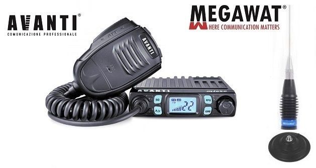 Pachet Statie CB Avanti Micro 4-8w sau 4-20w + Antena Megawat ML145