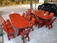Set "FLORENTINA" Set masa cu 10 scaune rustice tip L