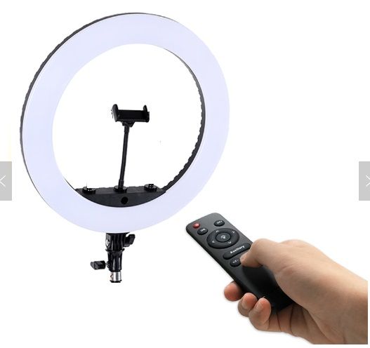 Lampa circulara 36cm RING LIGHT LED HQ14N, geanta, trepied, suport