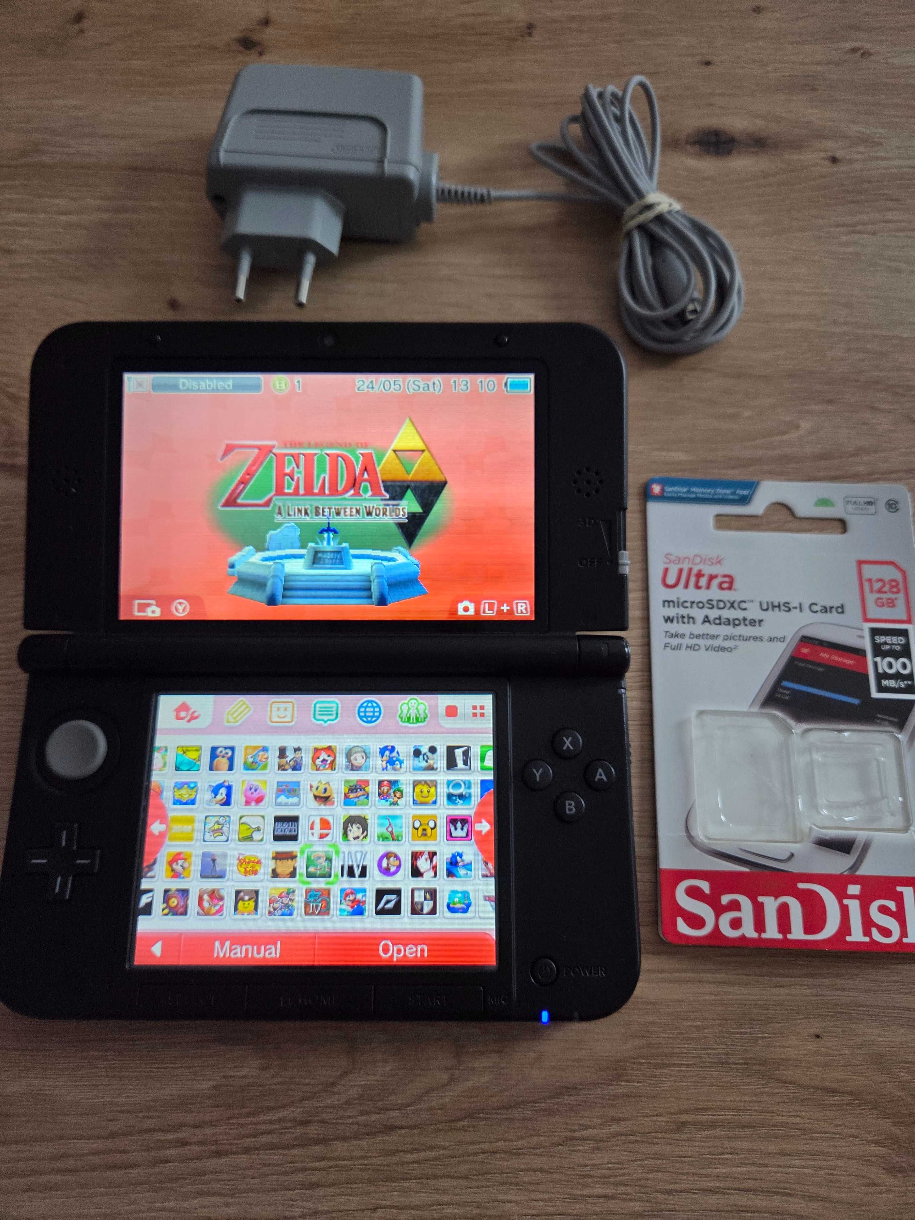 Nintendo 3DS Xl modat cu card Sandisk Ultra 128gb plin cu jocuri