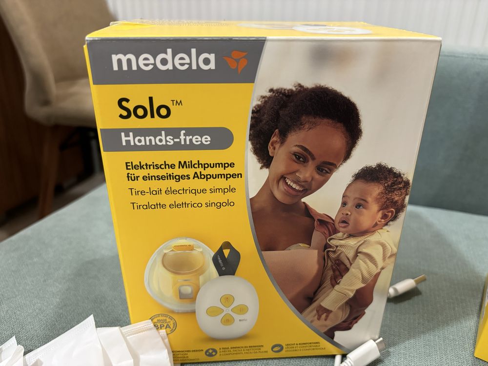 Двуфазна електрическа помпа за кърма Medela Solo Hands-Free + Чашки