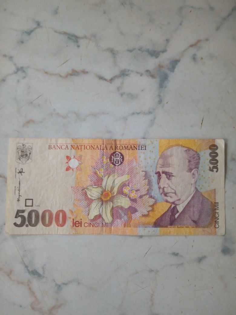 Vând bacnota 5000 lei 1998