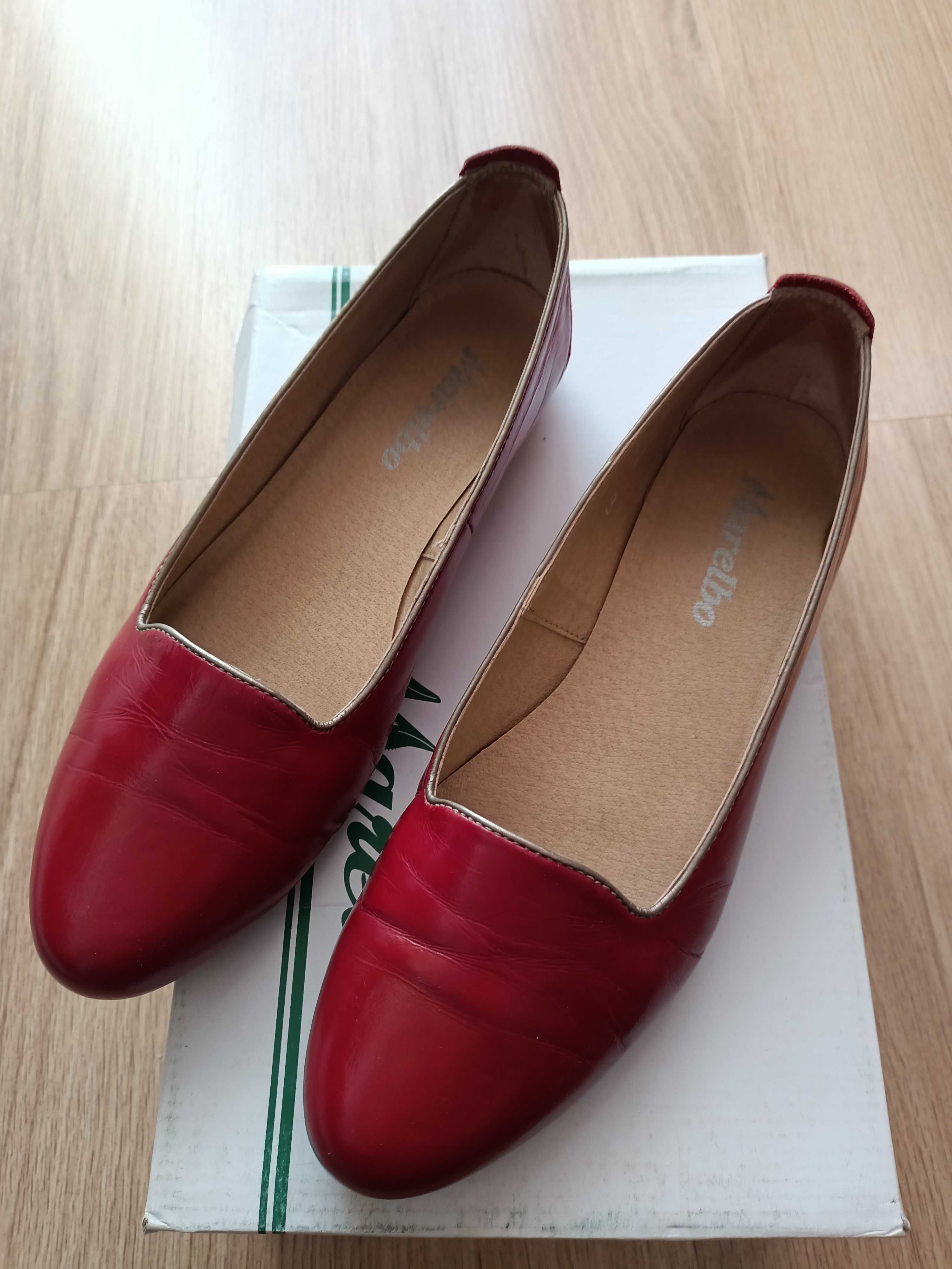 Pantofi dama din piele lacuita, Marelbo, bordo, 38