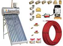 Set panou solar nepresurizat Fornello, rezervor inox 82 litri, 10 tub
