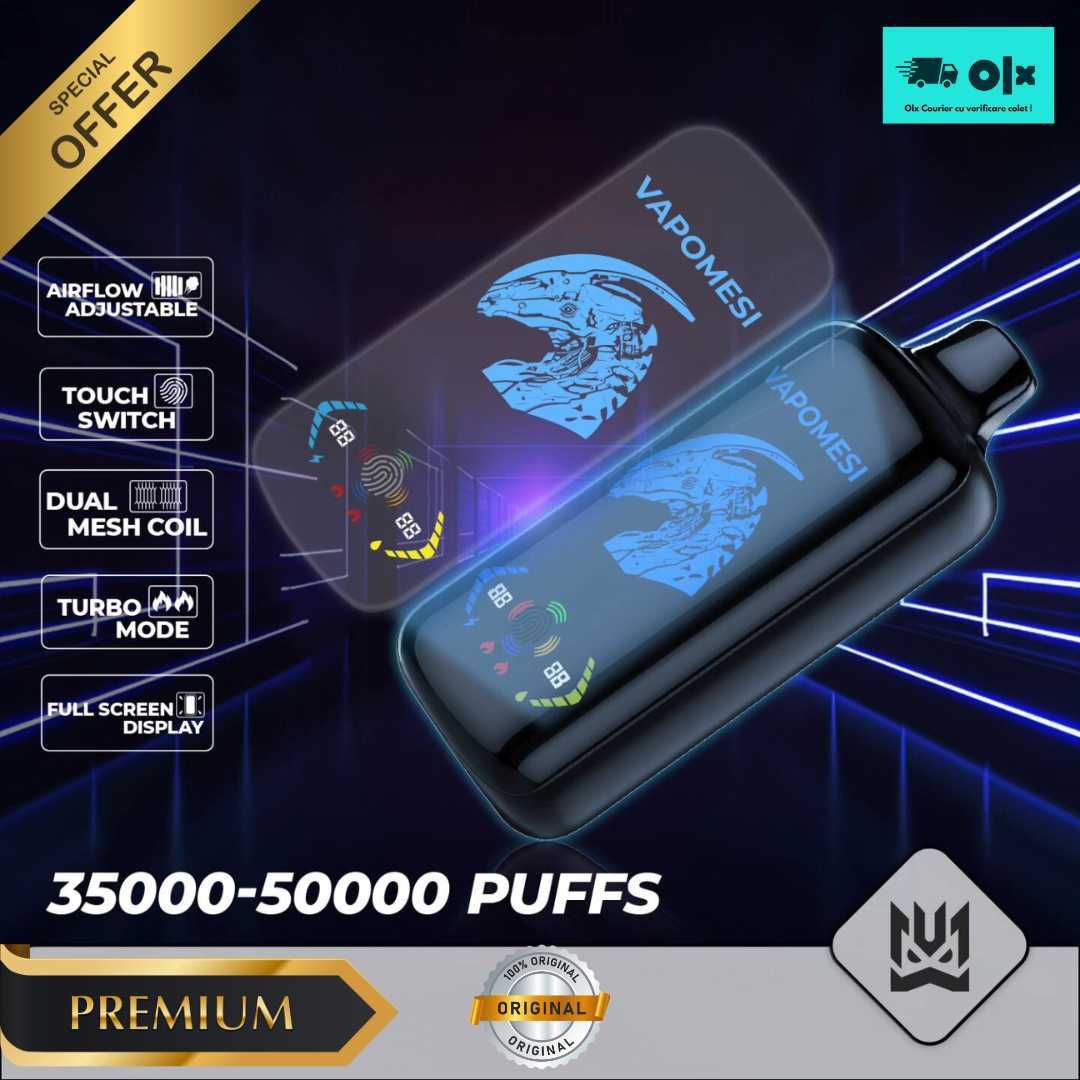 Promotie !Vape Vapomesi Dinosaur 50.000 Puffs Touch Screen