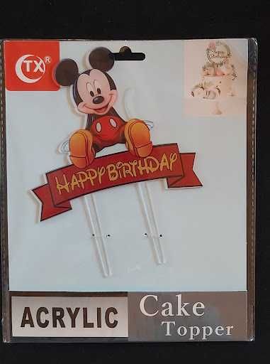 Topper tort acrylic_plastic_Mickey_Minnie Mouse_Castel Disney