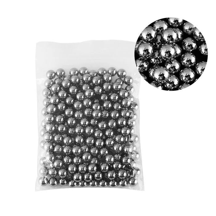 Set 200 bile metalice pentru airsoft si prastie 10 mm, argintiu