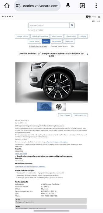 21" Оригинални джанти Volvo XC40