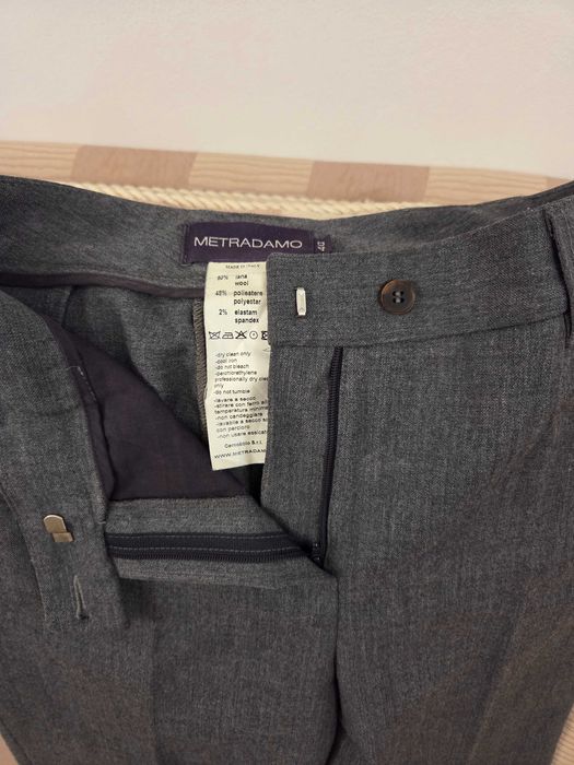 Pantaloni 50% lana gri inchis