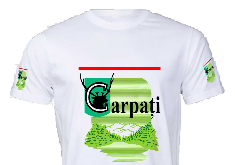 Tricou CARPATI, alb, L, transport gratuit
