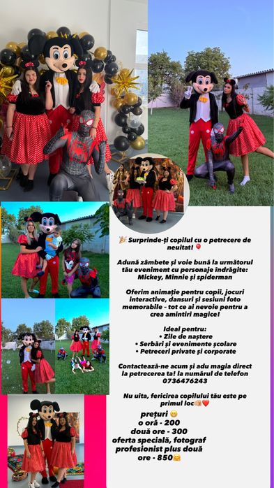 animatori pentru zile de nastere, serbari si evenimente scolare,