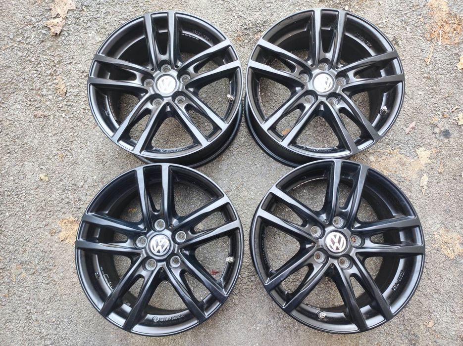 Фолксваген/VW - 16 цола 5x112; 4 бр. лети черни джанти