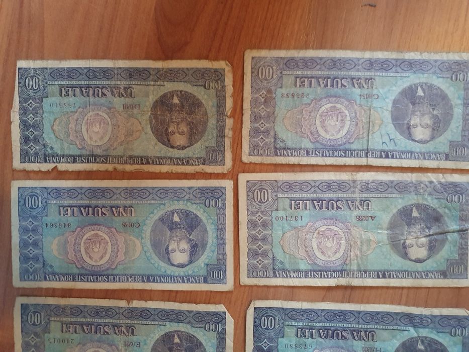 Bancnote una suta lei (X10) si zece lei (X2) -1966