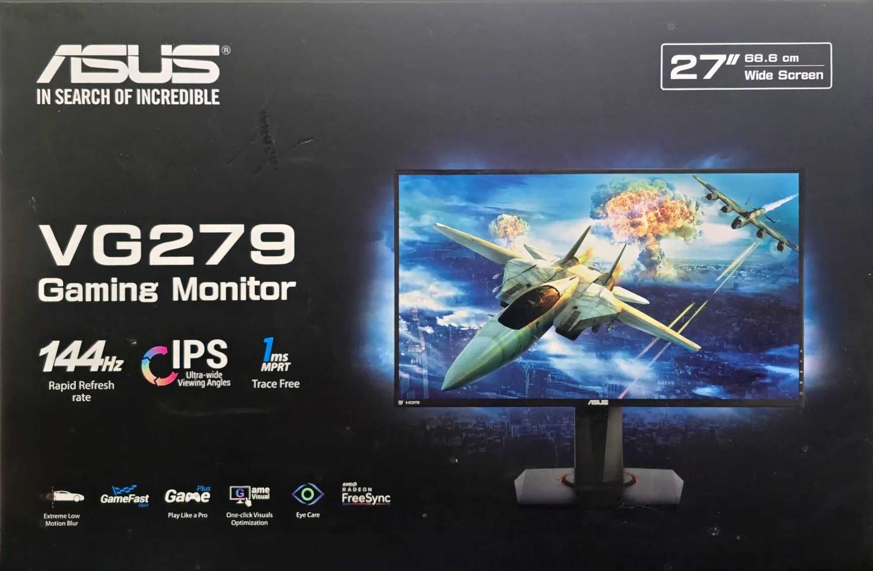 ASUS VG279 – 27" IPS, 144Hz, 1ms – Идеално състояние