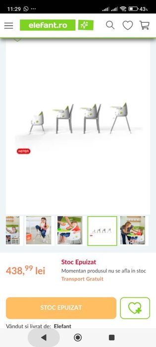 Scaun copil.Scaun de masa MULTI DINE 3in1 pentru copii,