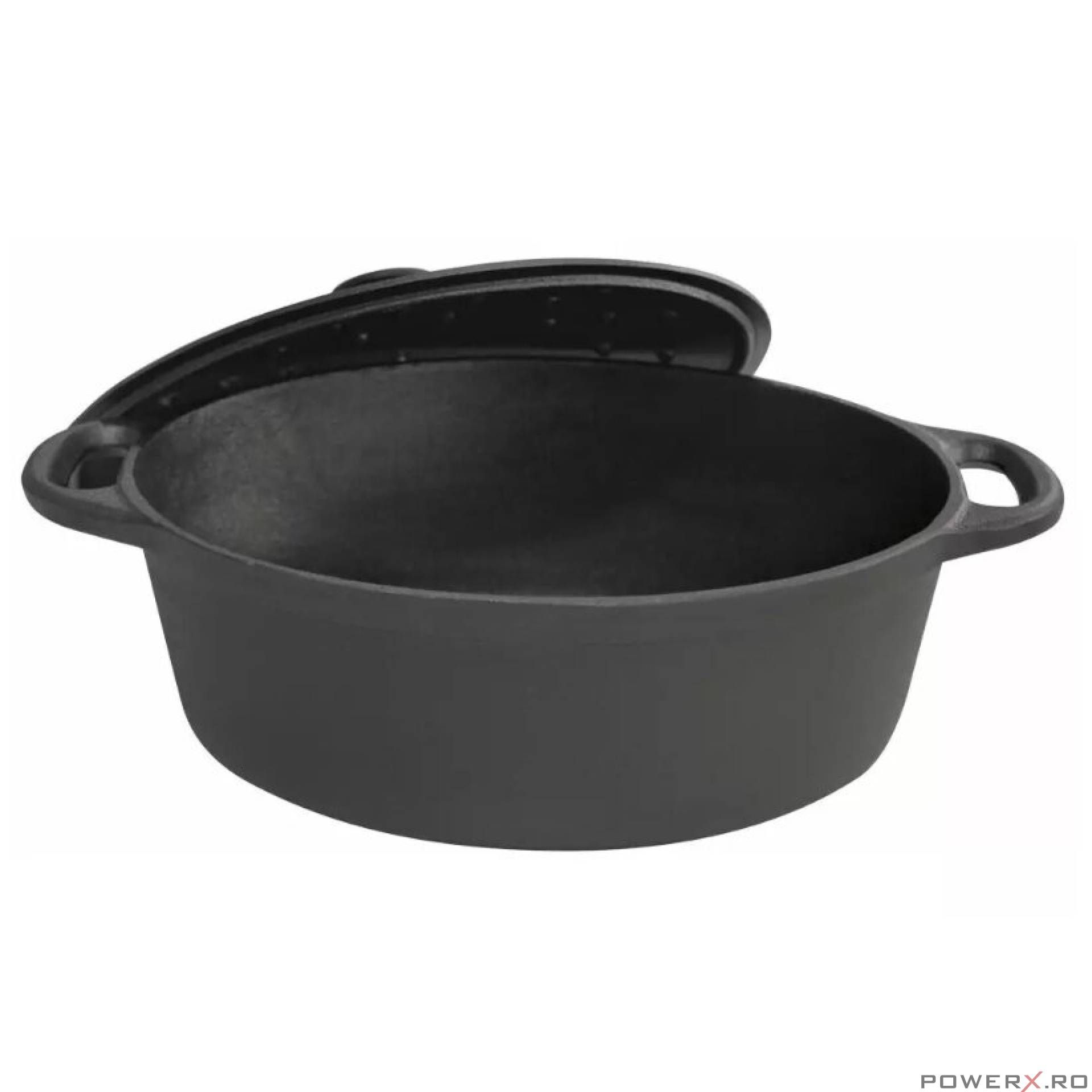 Cratita, oala din fonta cu capac, 33x26x11,5 cm, 6.2 litri, negru,