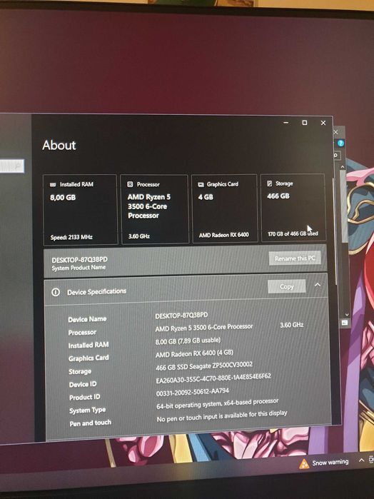 Vand PC Gaming AMD Ryzen 5 3500, Radeon RX 6400.