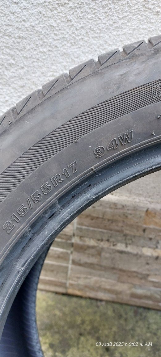 Продавам 2 бр. Гуми Bridgestone 215/55/17 940 W DOT23