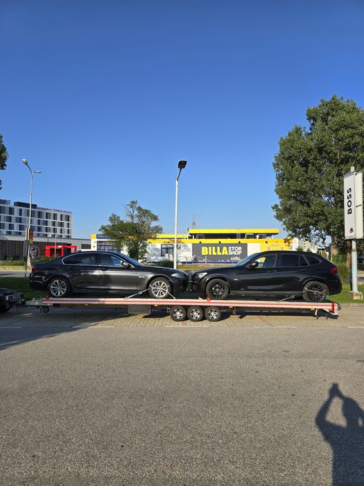 FITZEL DUO TRIDEM 3.5t Platforma Dubla 2 masini 3 axe Remorca Aluminiu