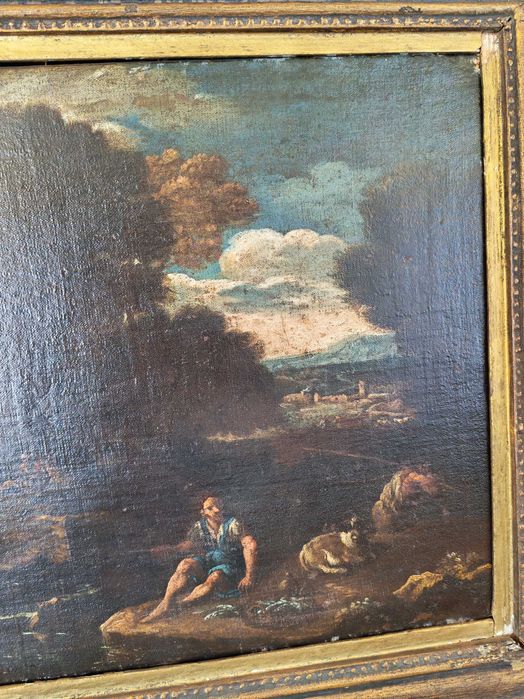 Tablou semnat ulei  (Sec. XVII) - Furtună Pieter Mulier (Il Tempesta)