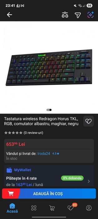 Tastatura Redragon horus tkl wireless Bluetooth