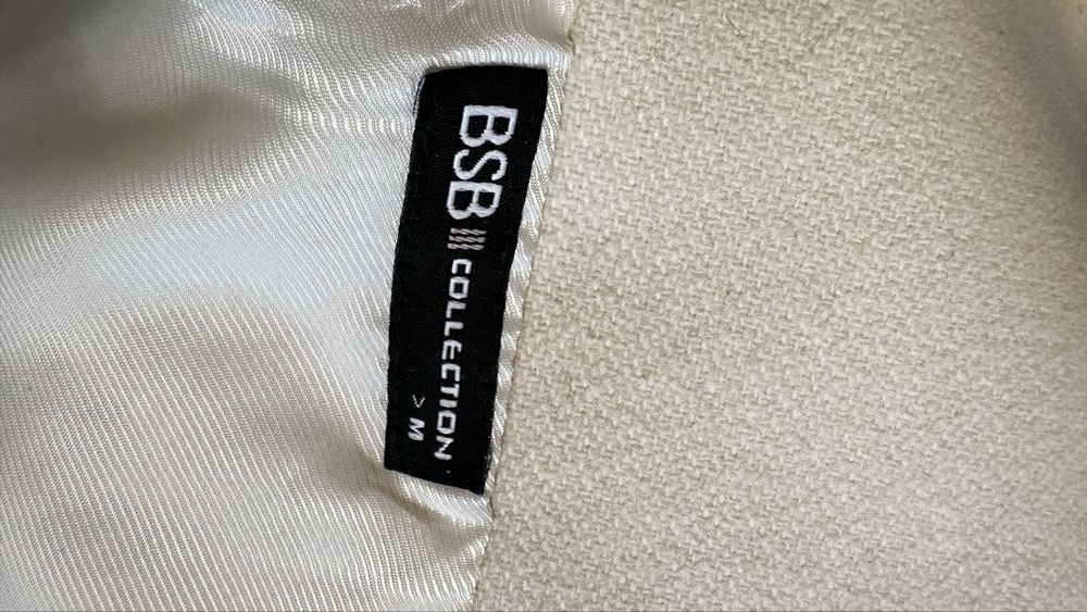 Palton alb-crem  din lana