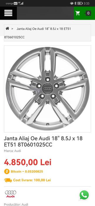 Jante originale audi 18"  5x112