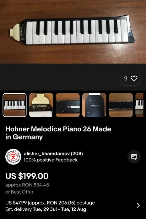 Melodica Hohner Piano 26 vintage made in Germany