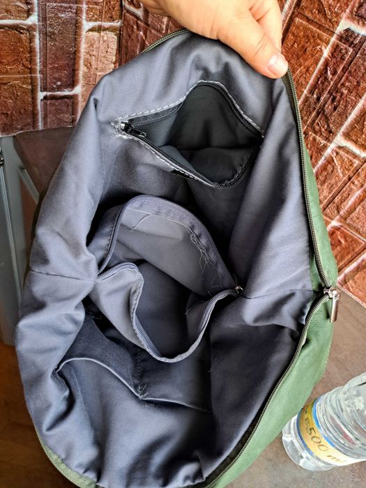 дамска чанта, голяма зелена торба-естествена кожа