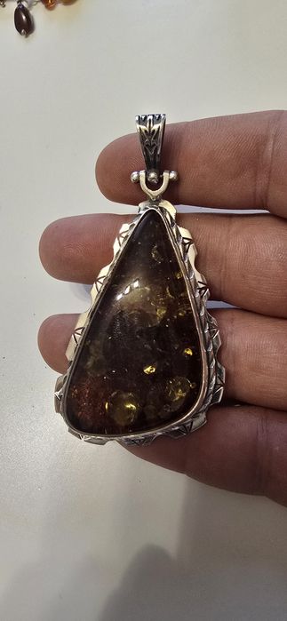 Pandant argint chihlimbar