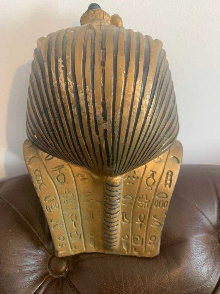 Уникална масивна ръчно рисувана статуетка-Тутанкамон(4кг