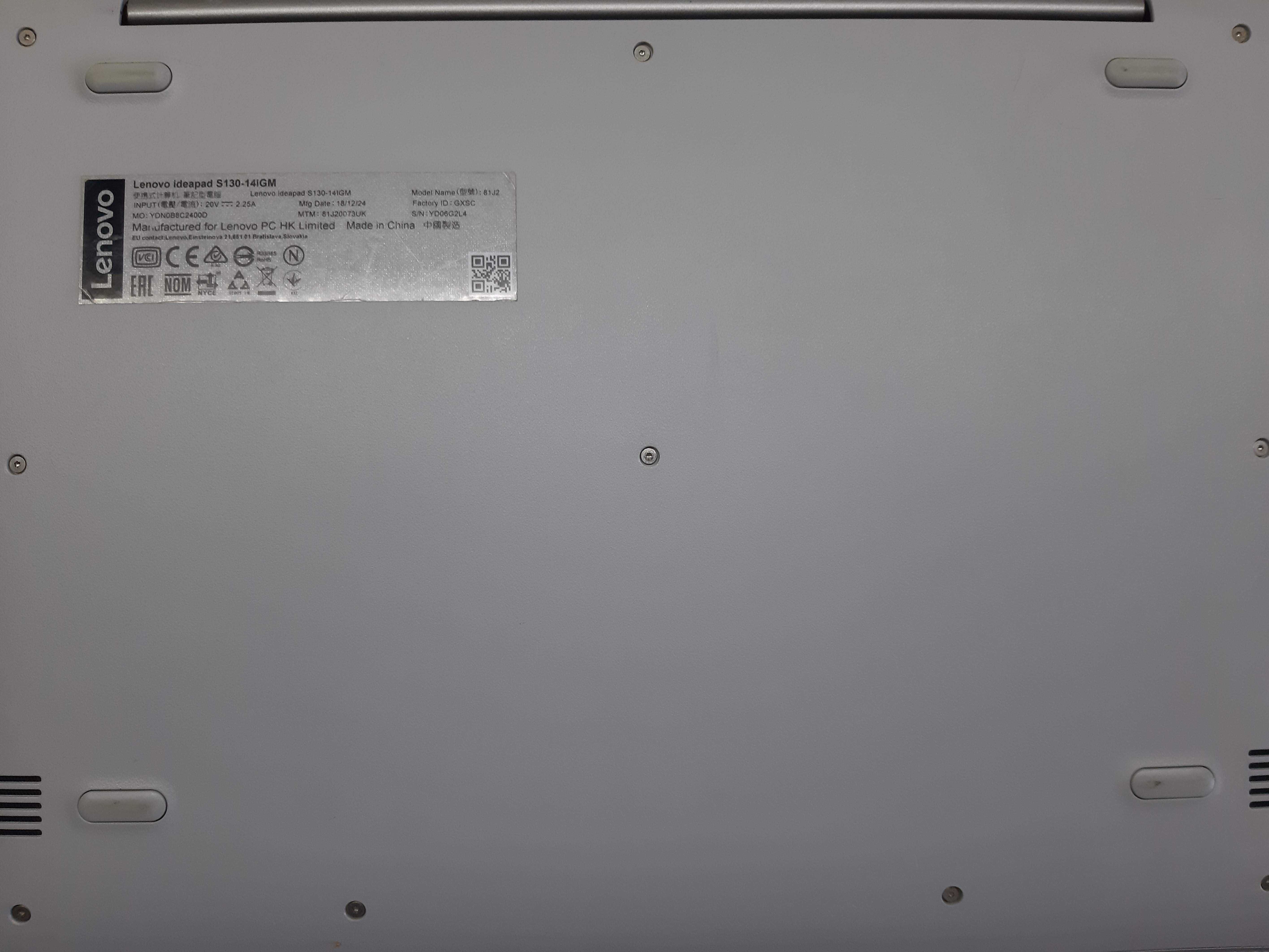 Laptop Lenovo IdeaPad S130-14IGM 14"