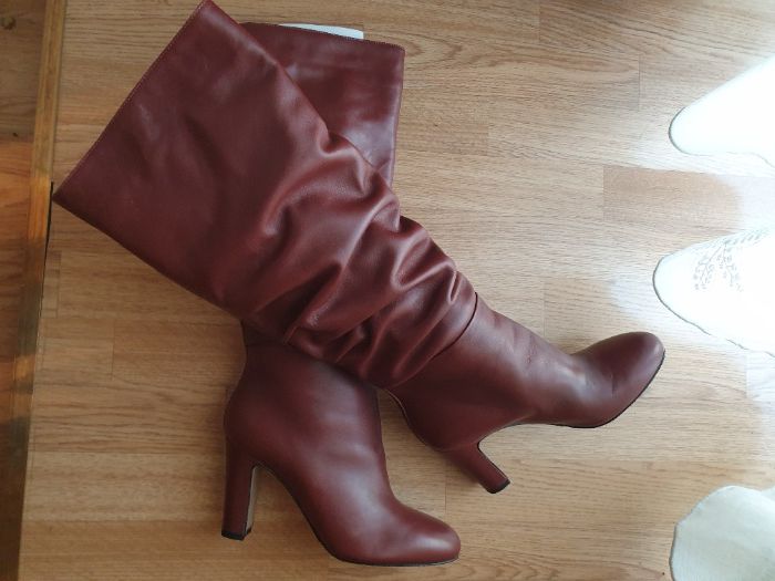 Cizme Dama  Vitello Castagna Cognac din piele