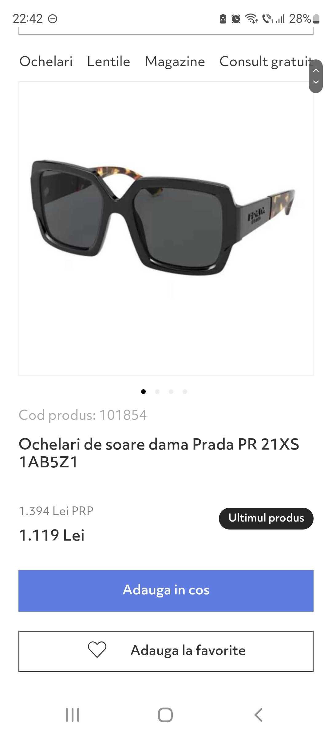 Ochelari Prada originali pr21xs