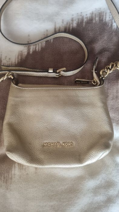 Michael Kors оригинална златиста чанта ест.кожа