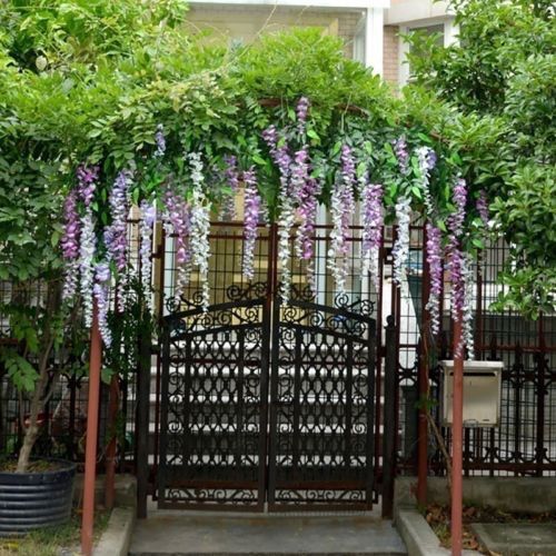 Flori wisteria artificiale matase lungi albe pt panou nunta decor