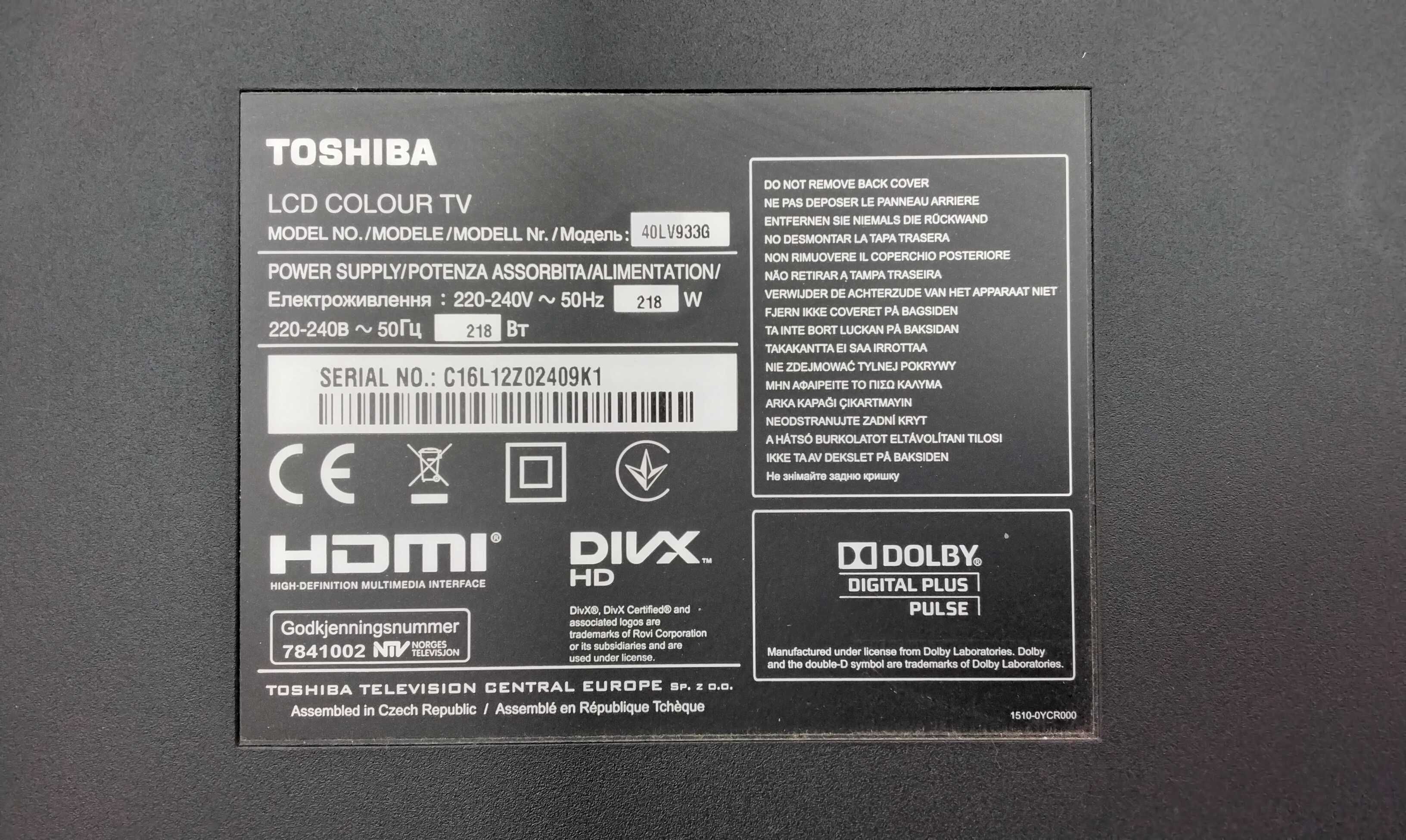 Телевизор Toshiba 40"