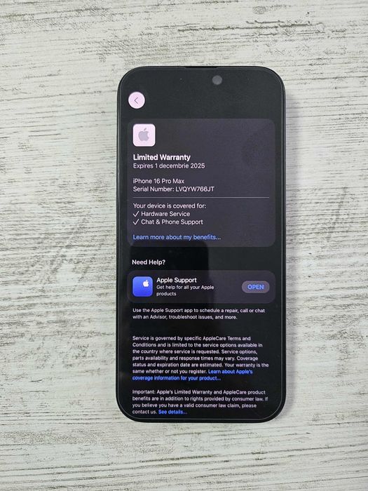 Iphone 16 pro max 256 gb In garantie