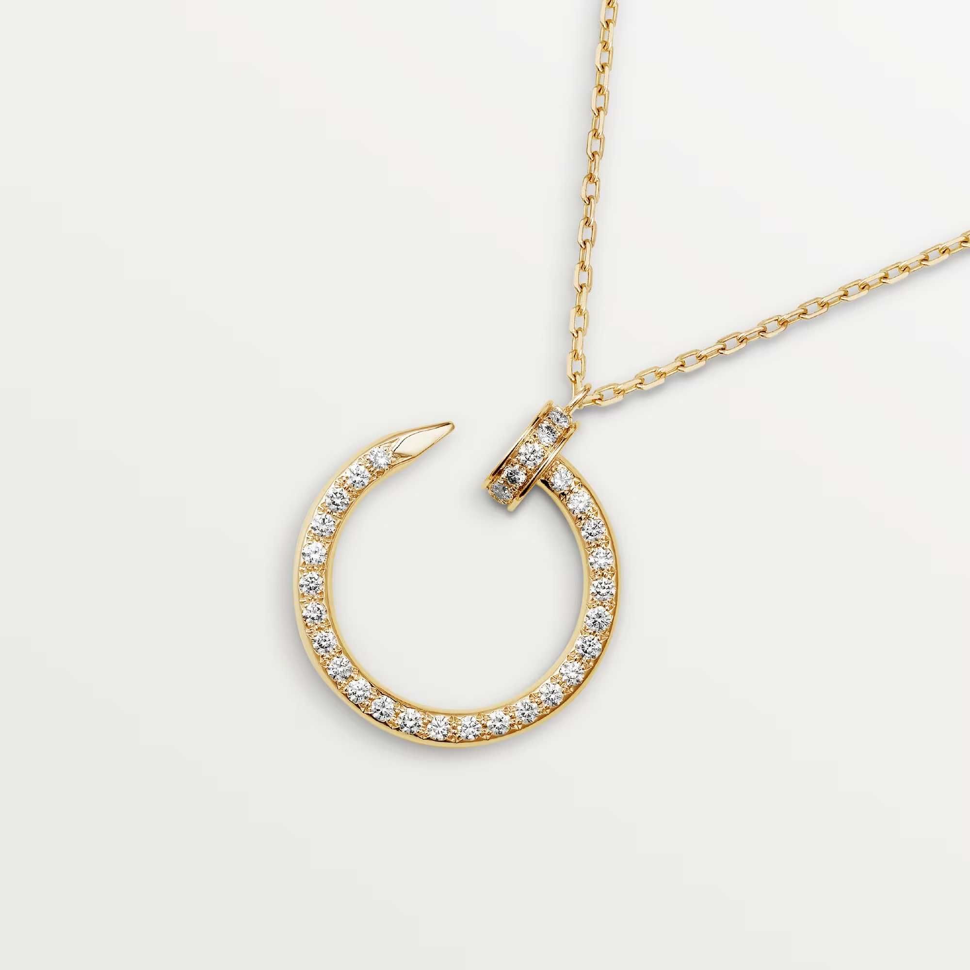 CARTIER Nail Juste un Clou Gold Paved Diamonds Дамско Колие Пирон