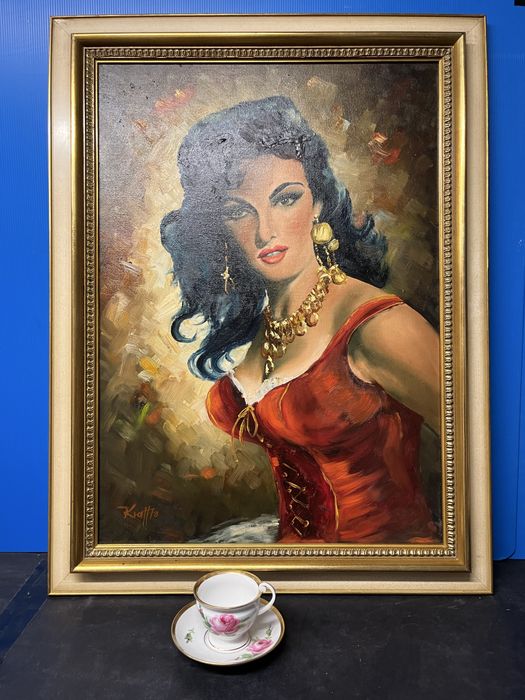 Картина на платно с маслени бои “Испанка”