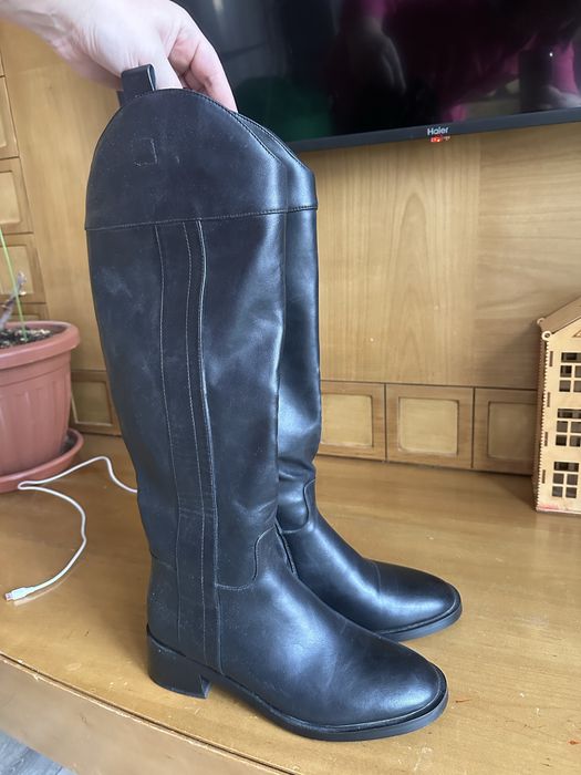 Сапоги кожанные евро зима