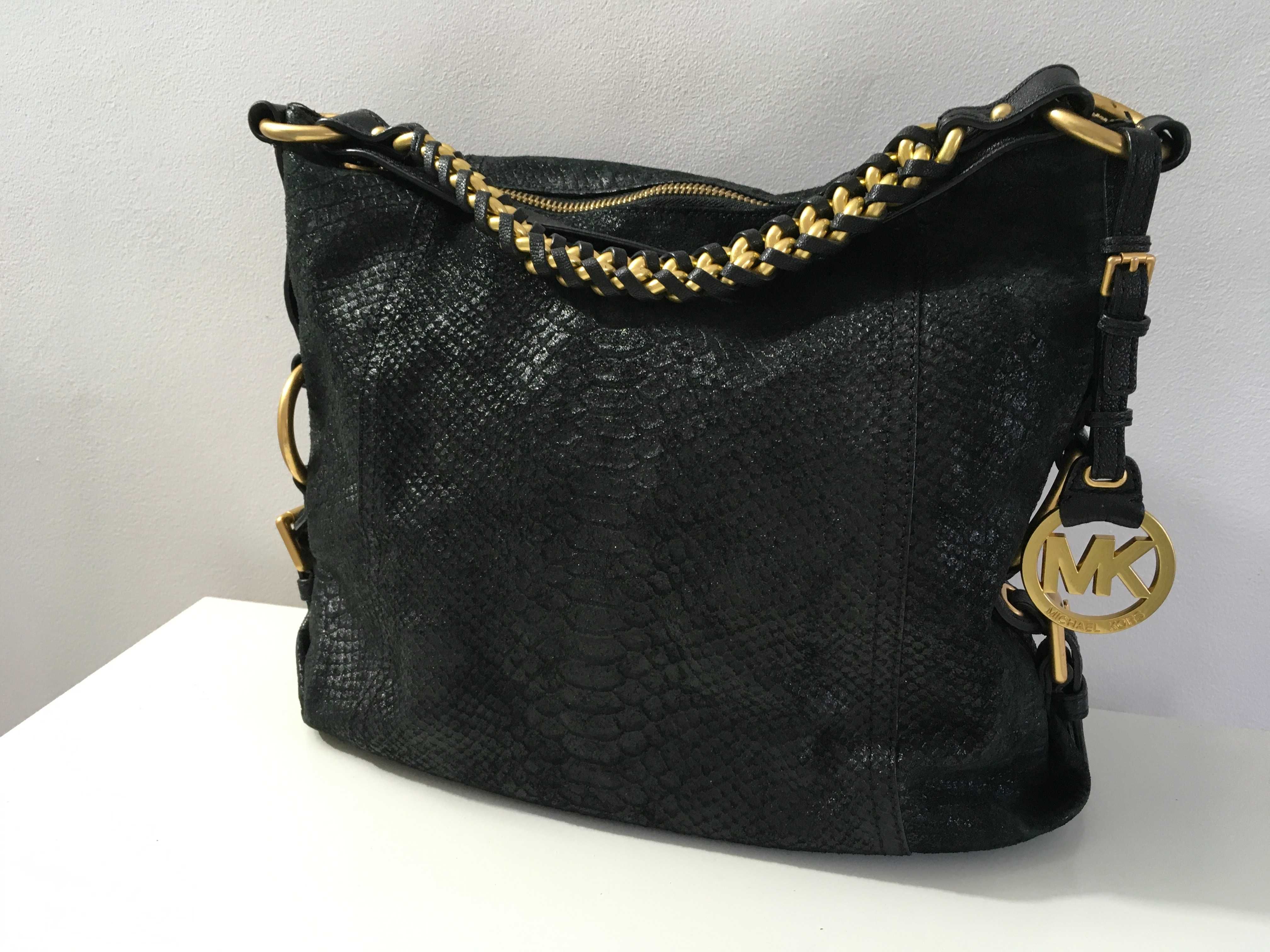Michael Kors екстравагантна чанта естествена кожа