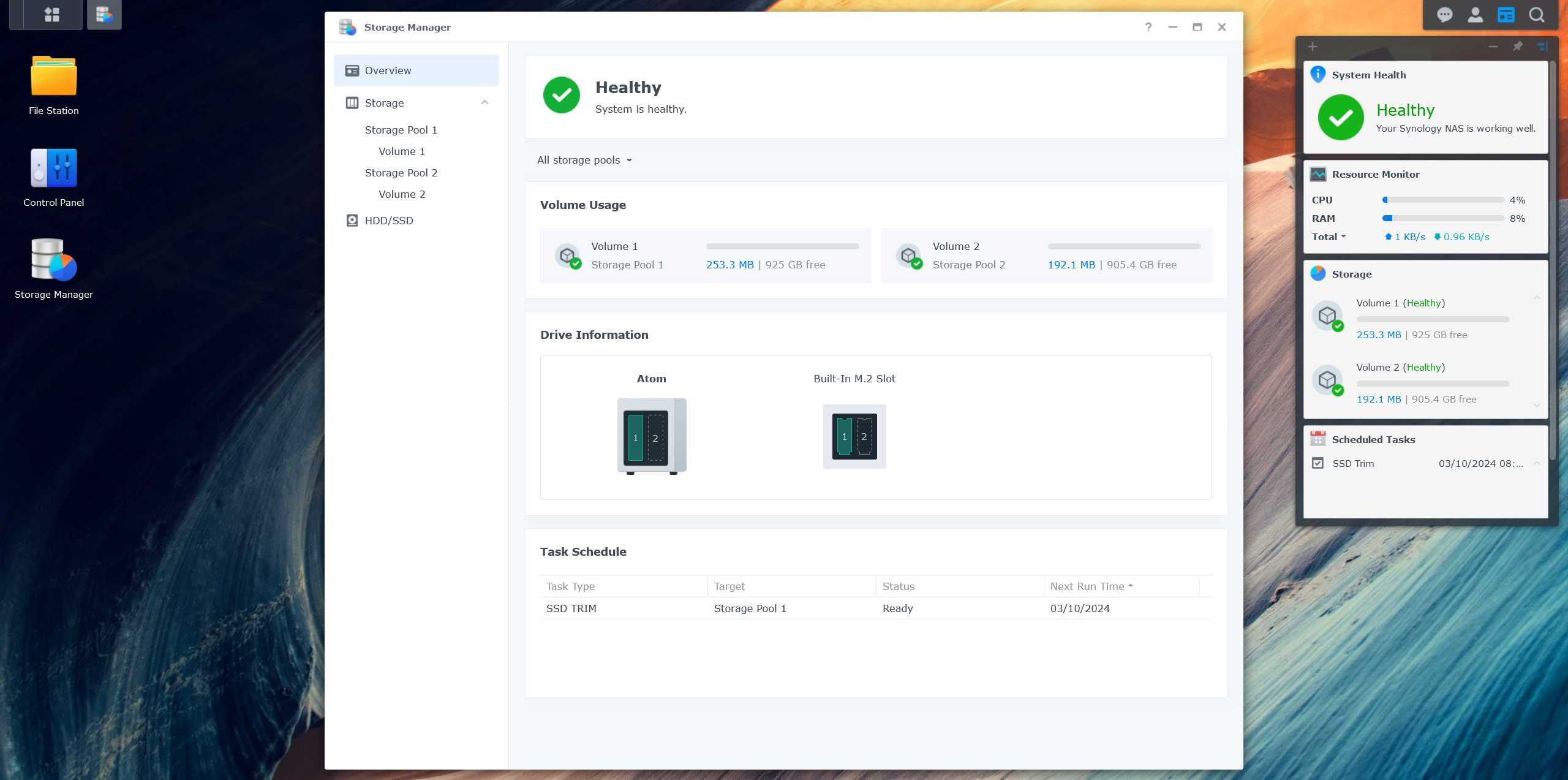 Silent Mini NAS/MediaServer : SATA & NVMe, 4GB RAM, GigabitLAN