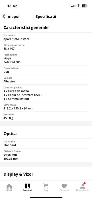 Camera Foto Instant Polaroid Gen 2 Blue Nou Sigilat !