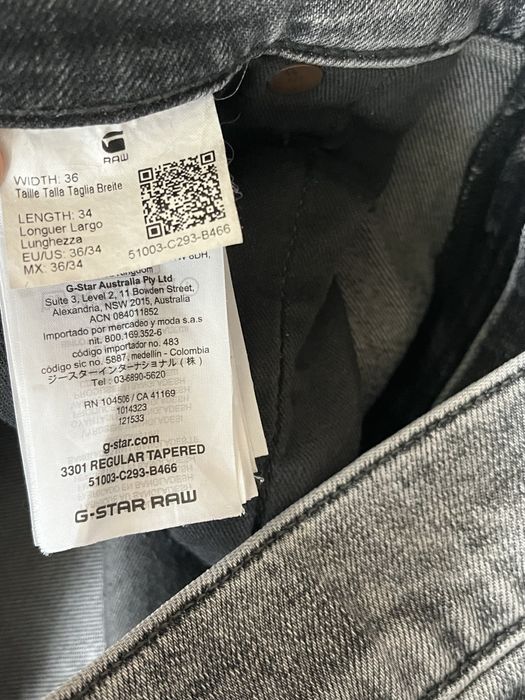 G Star RAW : 3301 Regular Tapered Jeans - 36 размер / Оригинал