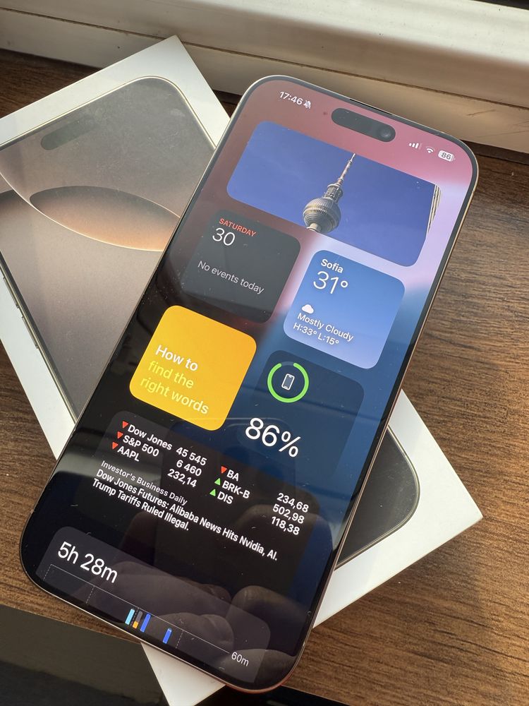 iPhone 16 Pro Max 256gb с ново оригинално зарядно и кейс